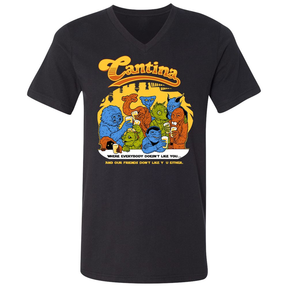 Unisex V-Neck T-Shirt - 1UCVQ2JX - Black - 1