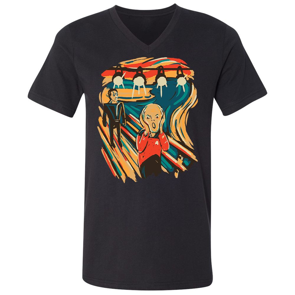 Unisex V-Neck T-Shirt - B2C6BUCT - Black - 1