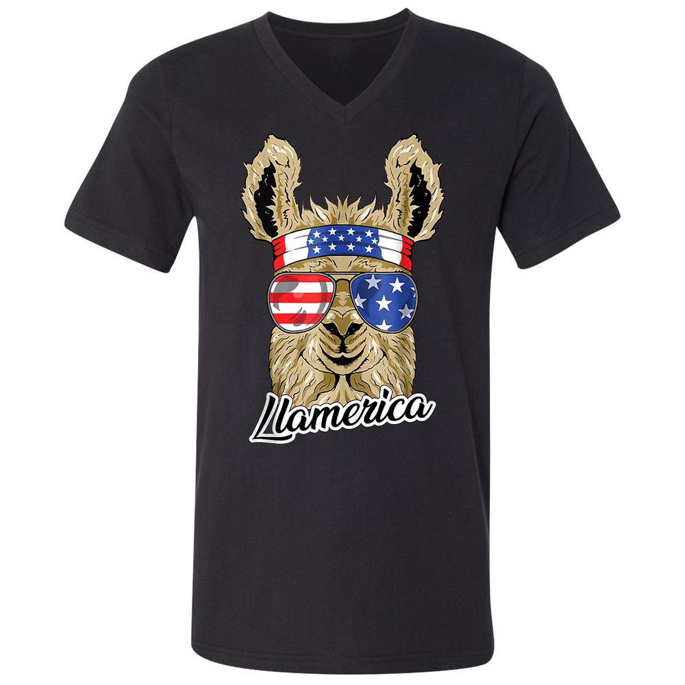 Unisex V-Neck T-Shirt - ZY4XCZ3M - Black - 1