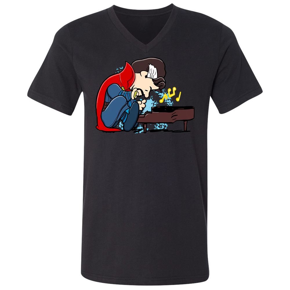 Unisex V-Neck T-Shirt - 4P7THFLG - Black - 1