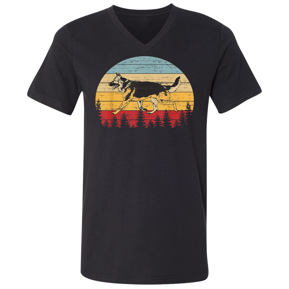 Unisex V-Neck T-Shirt - TK94UEH9 - Black - 1