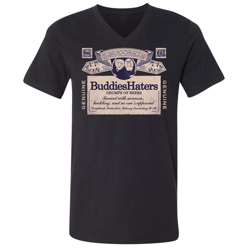 Unisex V-Neck T-Shirt - T6VUDP3H - Black - 1