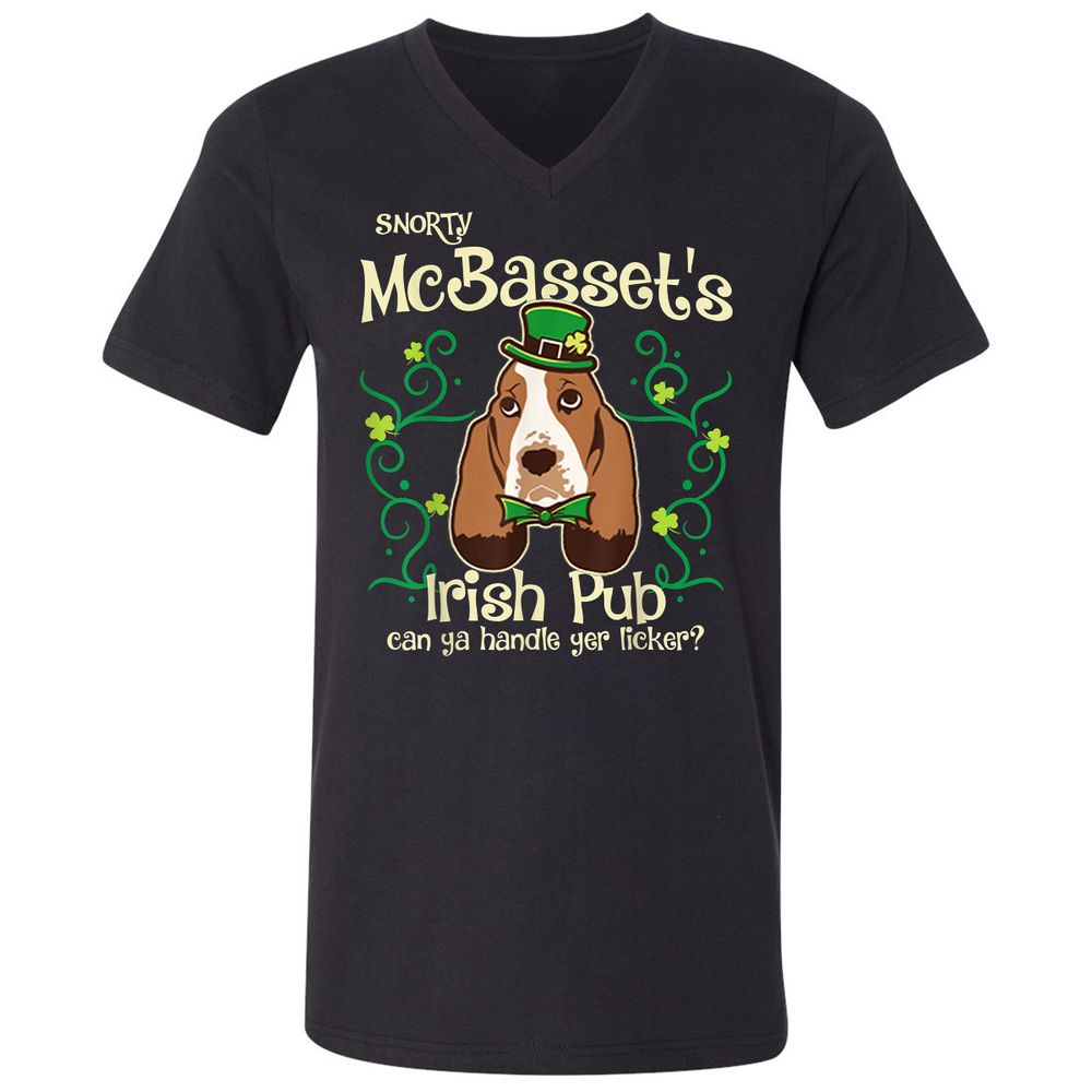 Unisex V-Neck T-Shirt - 9UGW7BHK - Black - 1