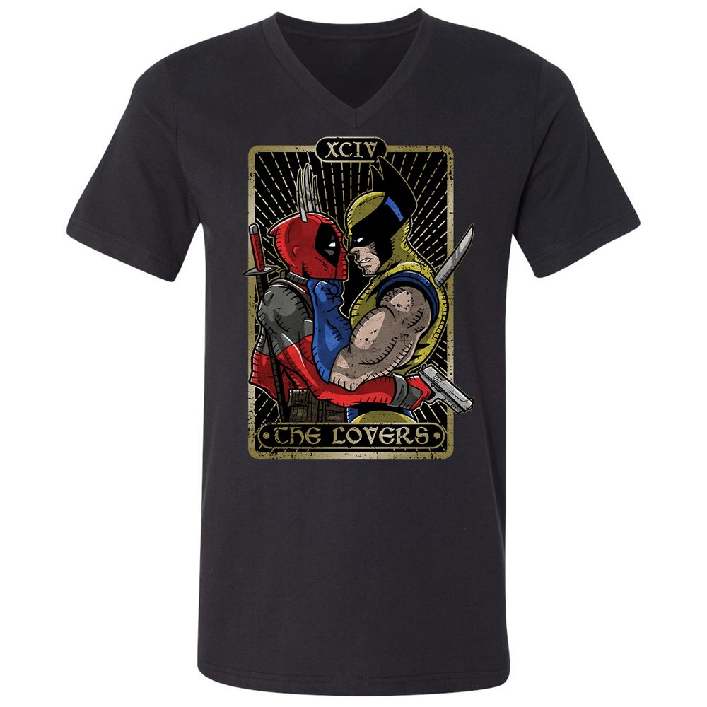 Unisex V-Neck T-Shirt - 7Q3JFNUZ - Black - 1