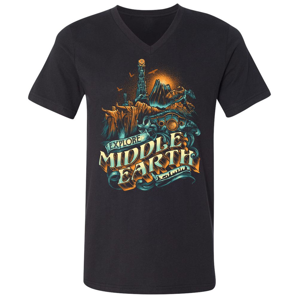 Unisex V-Neck T-Shirt - GPWNLLCR - Black - 1