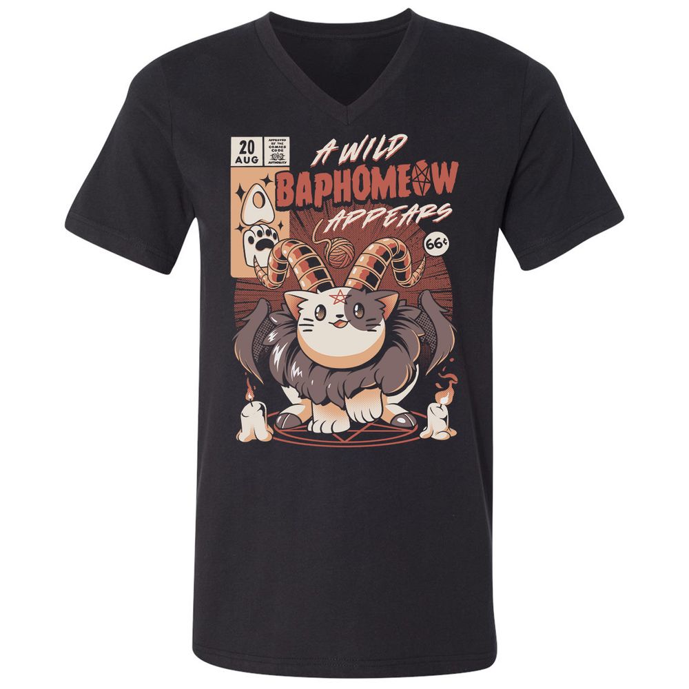 Unisex V-Neck T-Shirt - EWYJYKH8 - Black - 1