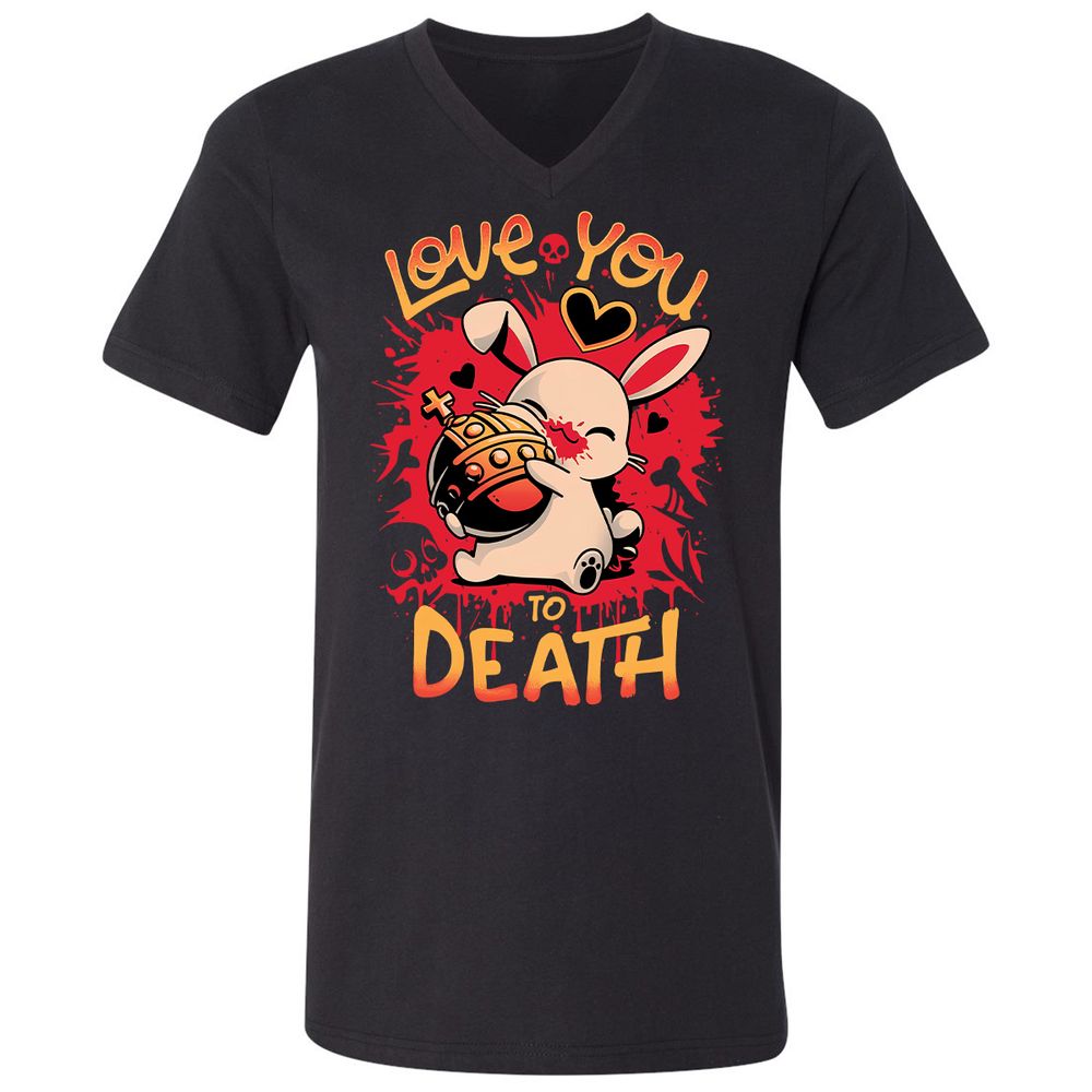 Unisex V-Neck T-Shirt - YKB24ZBM - Black - 1