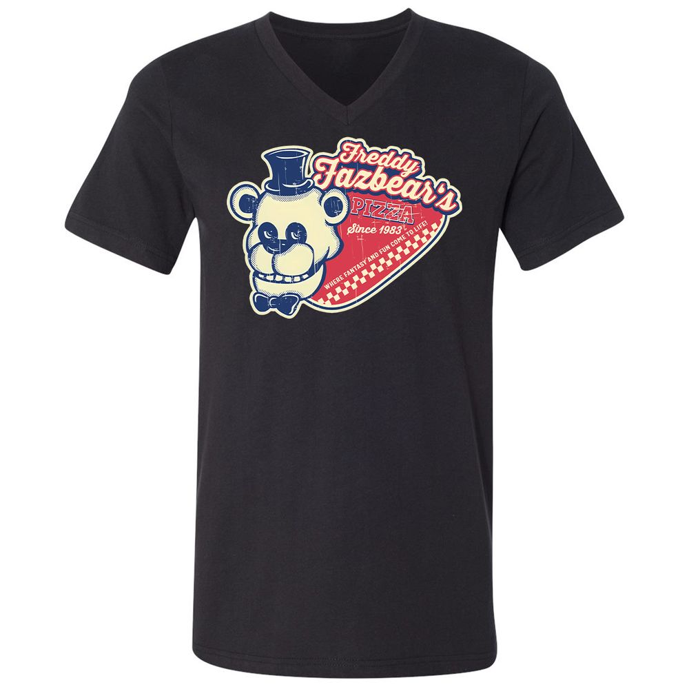 Unisex V-Neck T-Shirt - V9PK881G - Black - 1