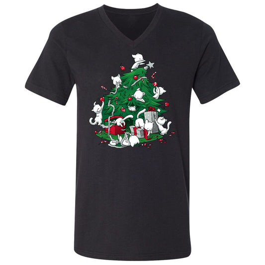 Unisex V-Neck T-Shirt - QZ5ZDD4R - Black - 1