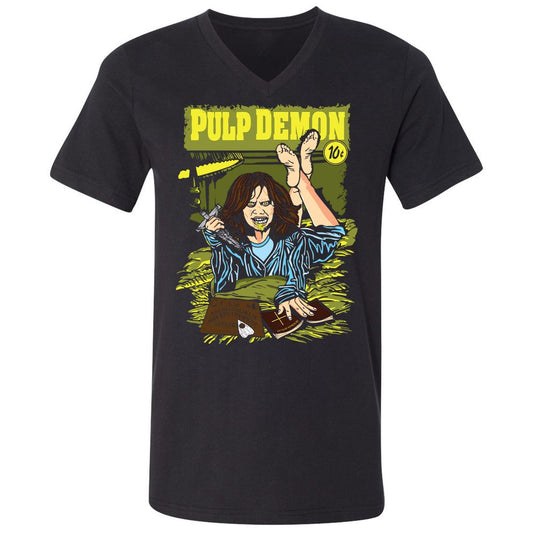 Unisex V-Neck T-Shirt - 51NCX2B6 - Black - 1