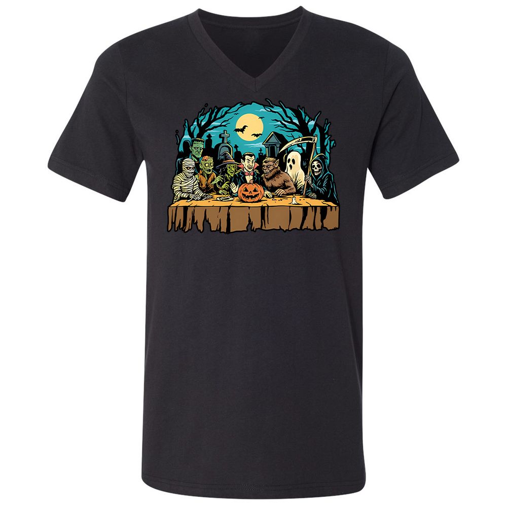 Unisex V-Neck T-Shirt - 8VW543R3 - Black - 1