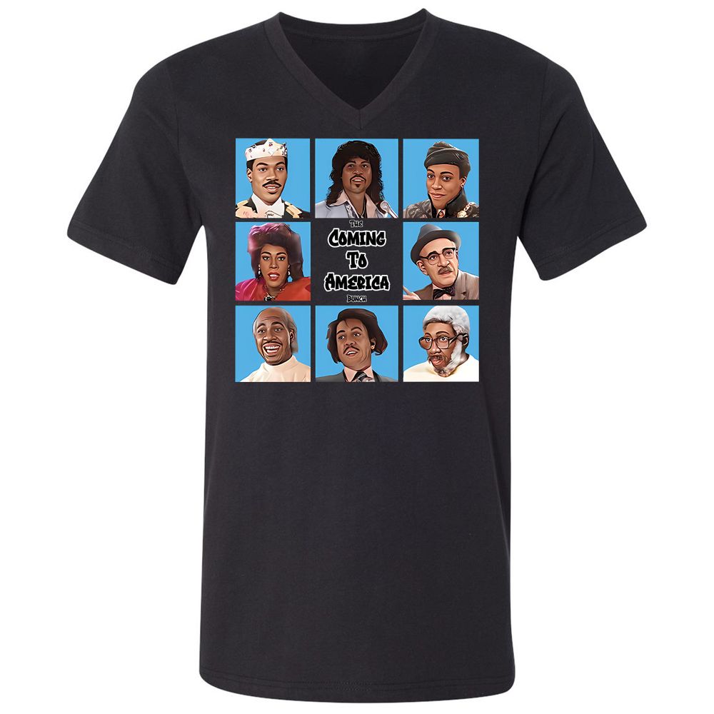 Unisex V-Neck T-Shirt - UFVL5Y5Q - Black - 1