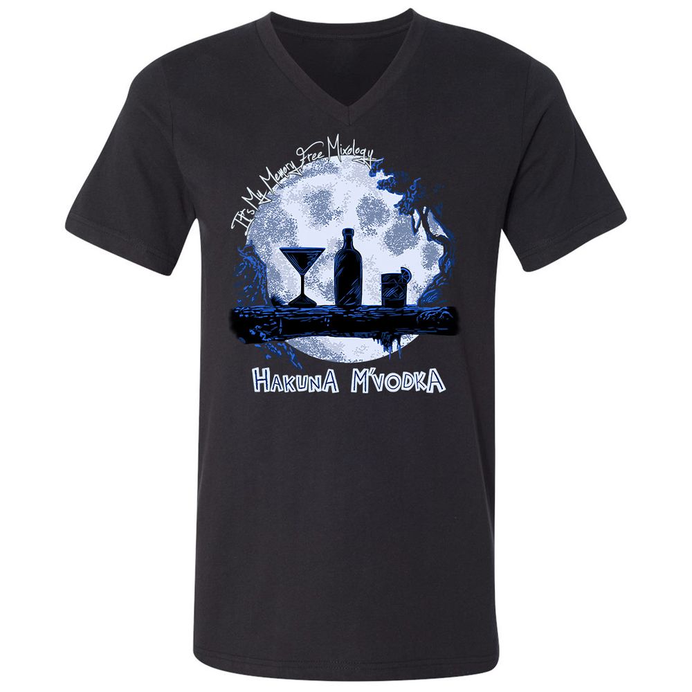 Unisex V-Neck T-Shirt - TXNGVC89 - Black - 1