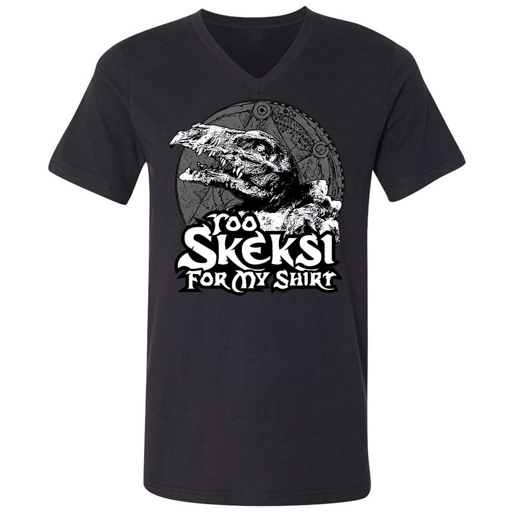 Unisex V-Neck T-Shirt - D7Z6V5R3 - Black - 1