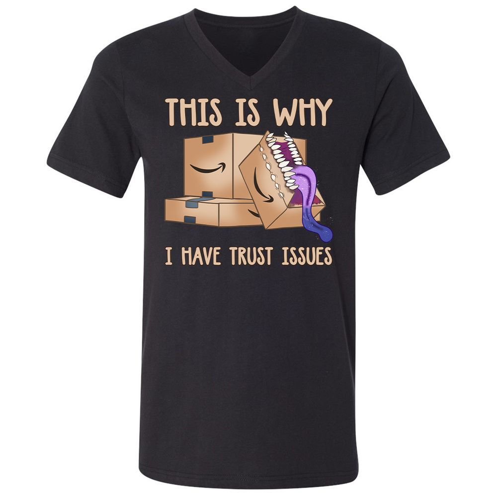 Unisex V-Neck T-Shirt - SBQ6NZ6K - Black - 1