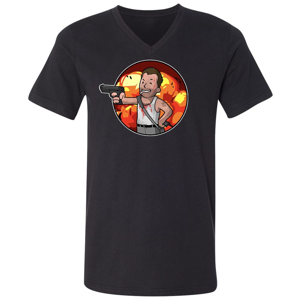 Unisex V-Neck T-Shirt - 2VNH7H7V - Black - 1