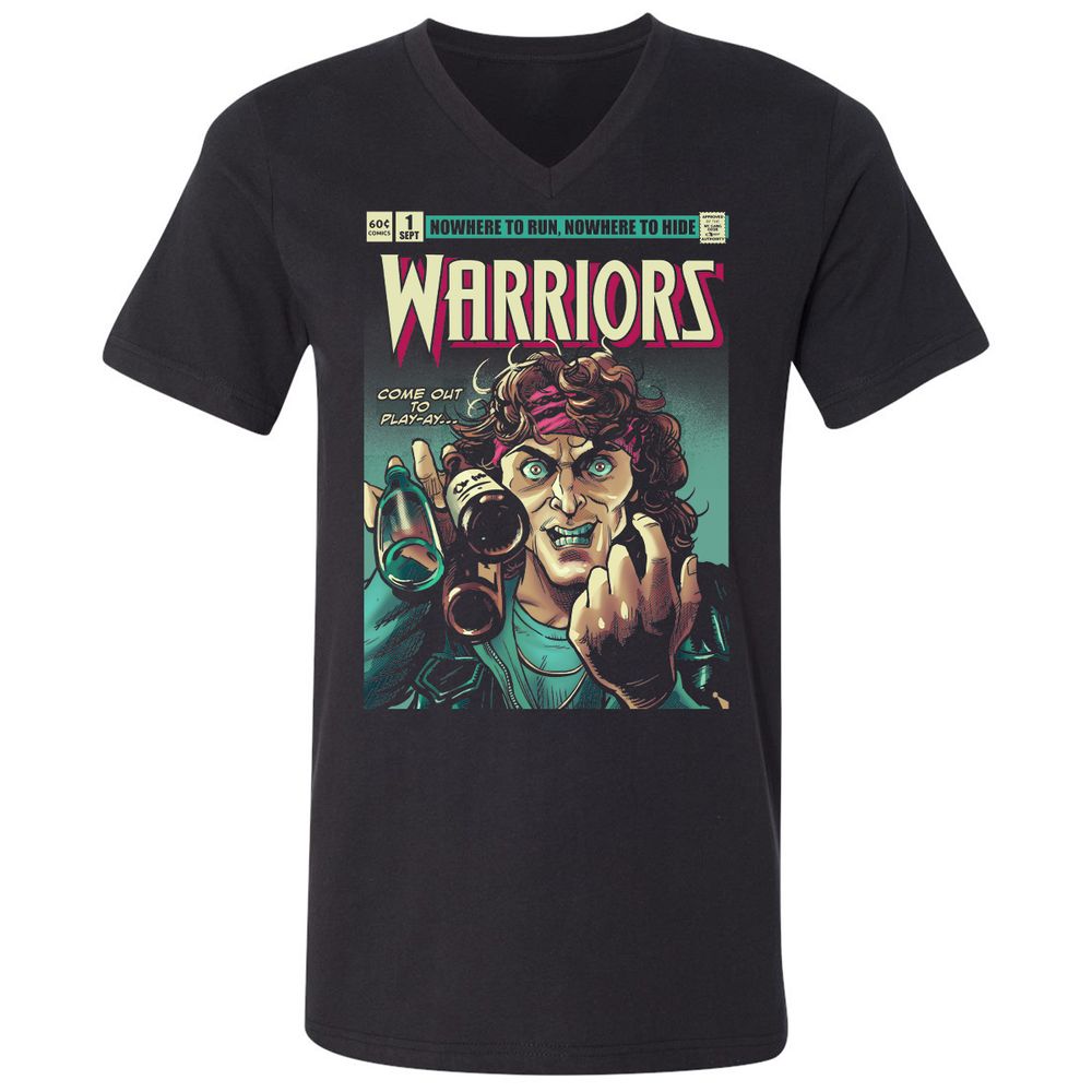 Unisex V-Neck T-Shirt - UE4J8LM5 - Black - 1