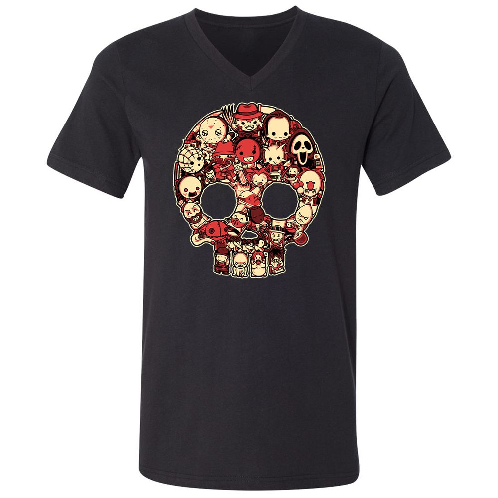 Unisex V-Neck T-Shirt - 6VQZRNGW - Black - 1