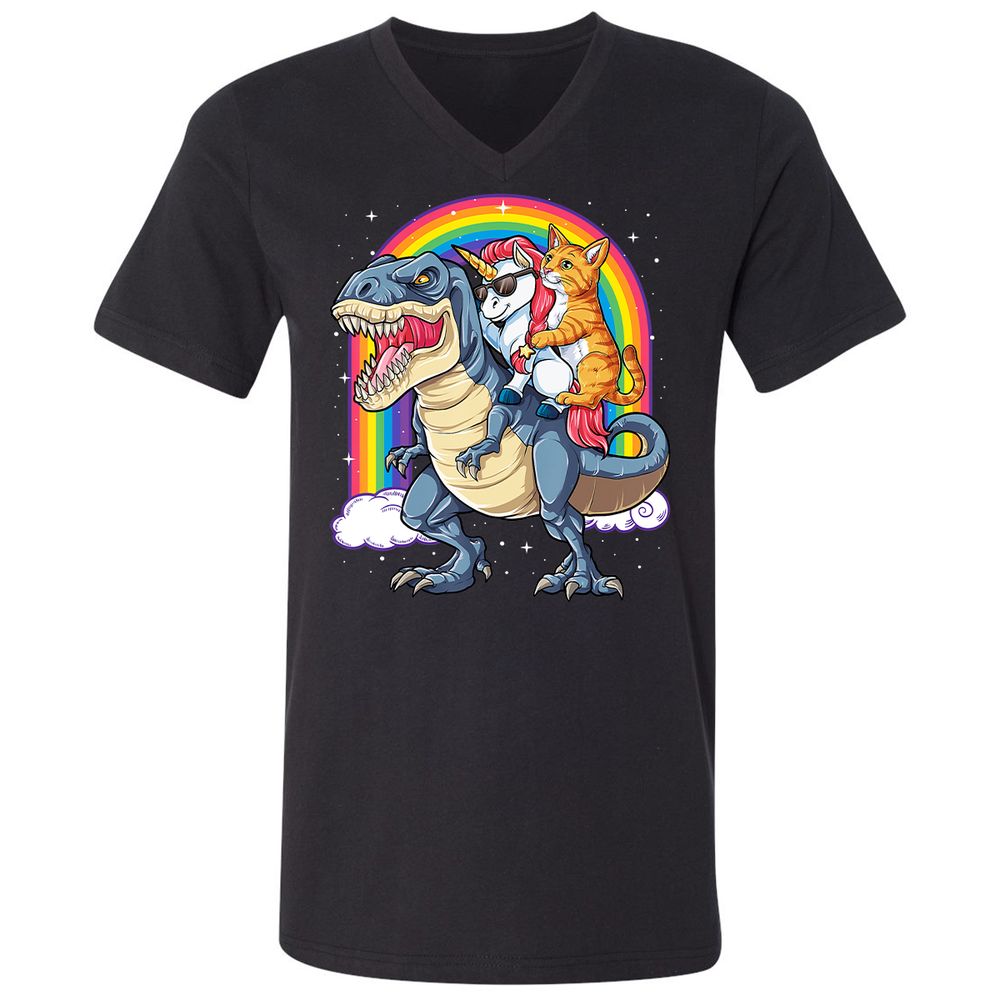 Unisex V-Neck T-Shirt - LEMNXADS - Black - 1