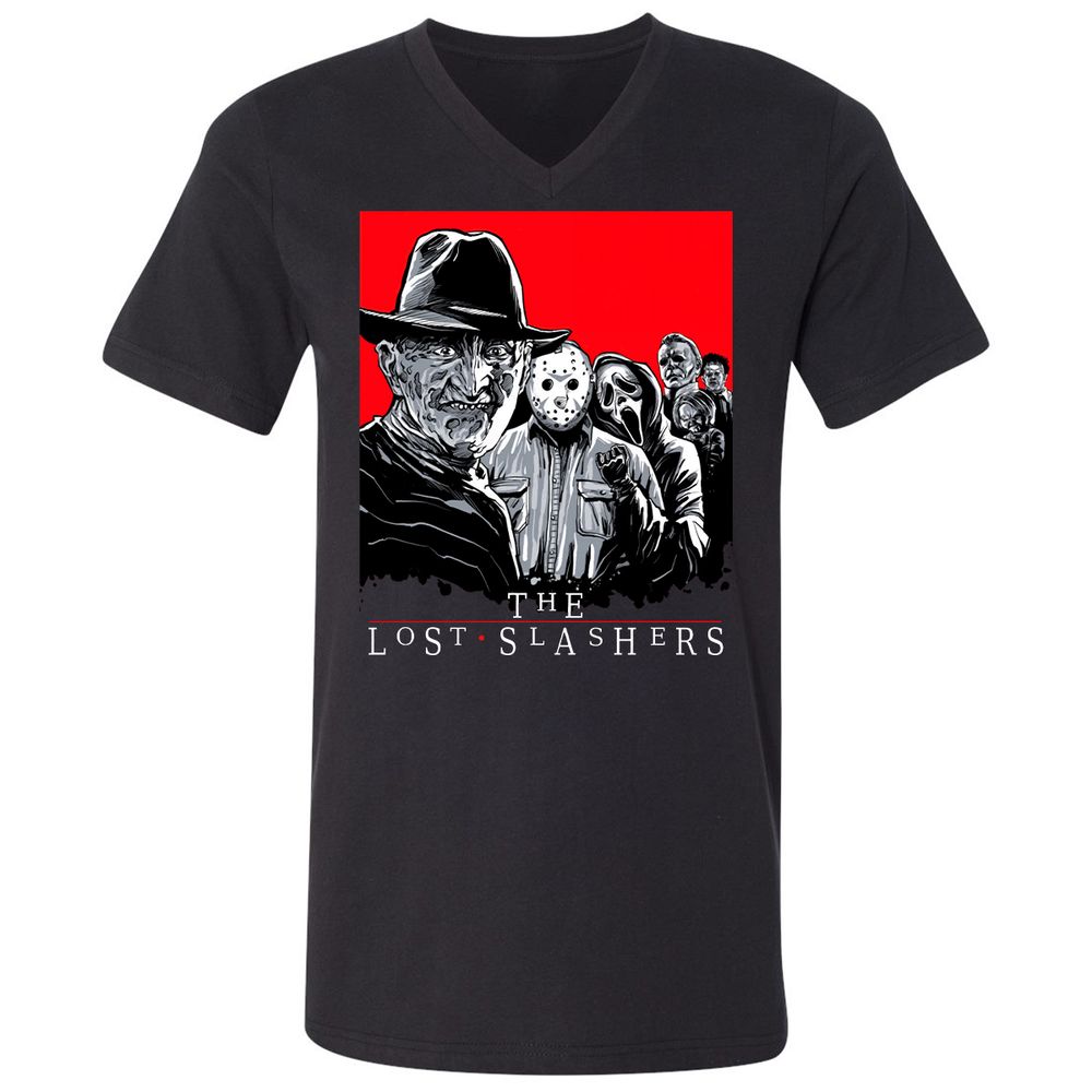 Unisex V-Neck T-Shirt - S7BNWG98 - Black - 1