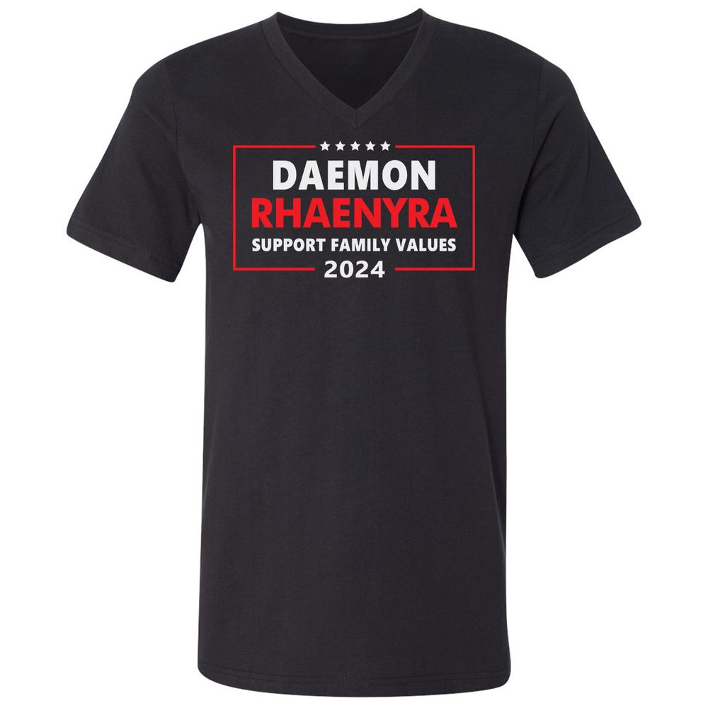 Unisex V-Neck T-Shirt - YTQ5JCNS - Black - 1