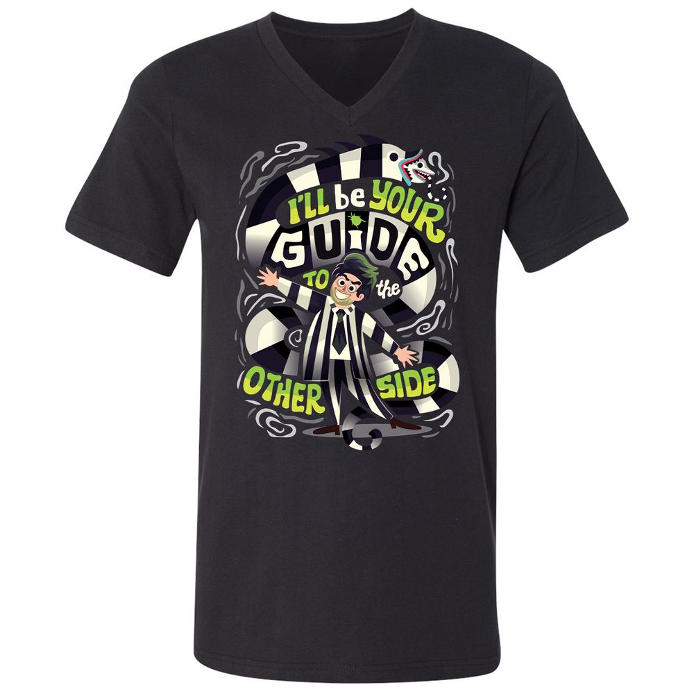 Unisex V-Neck T-Shirt - 6GJ9297V - Black - 1