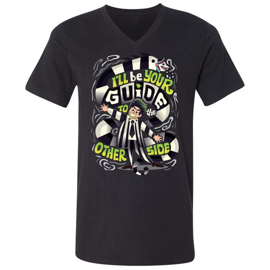 Unisex V-Neck T-Shirt - 6GJ9297V - Black - 1