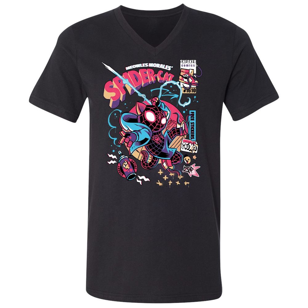 Unisex V-Neck T-Shirt - EK3RYT5F - Black - 1