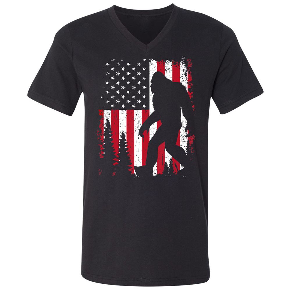 Unisex V-Neck T-Shirt - HEB91A67 - Black - 1