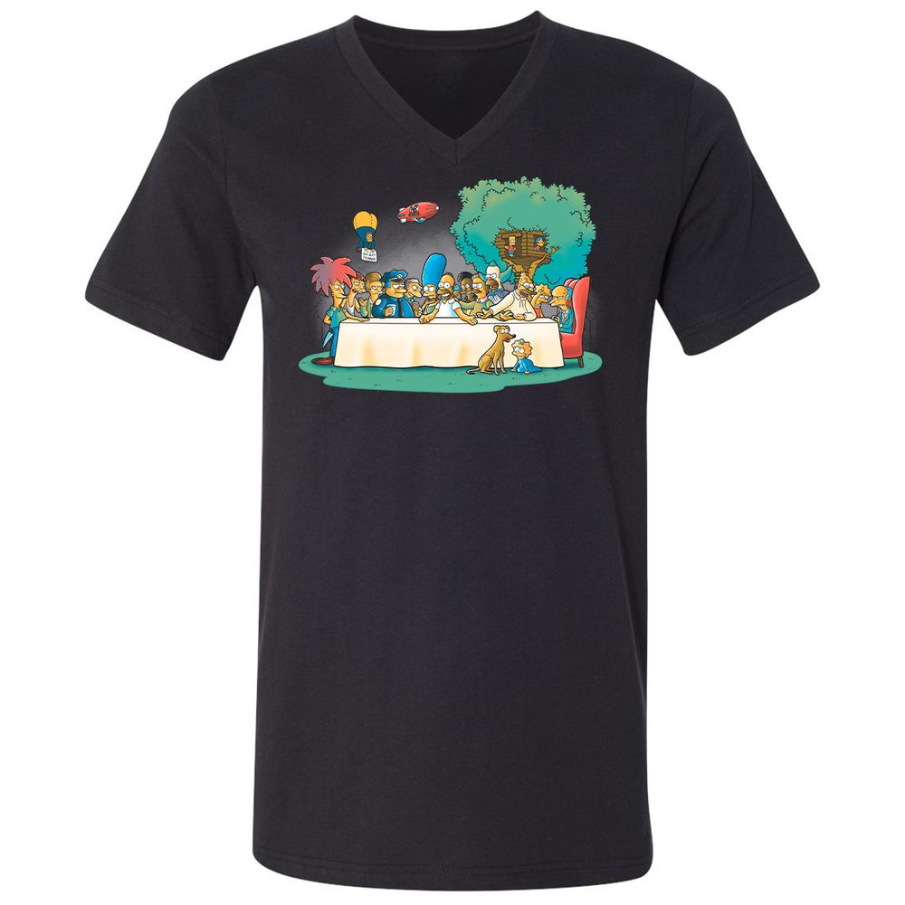 Unisex V-Neck T-Shirt - PPY3JAE6 - Black - 1