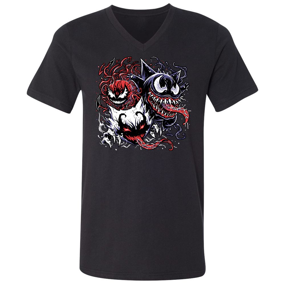 Unisex V-Neck T-Shirt - SDHWQ7HV - Black - 1