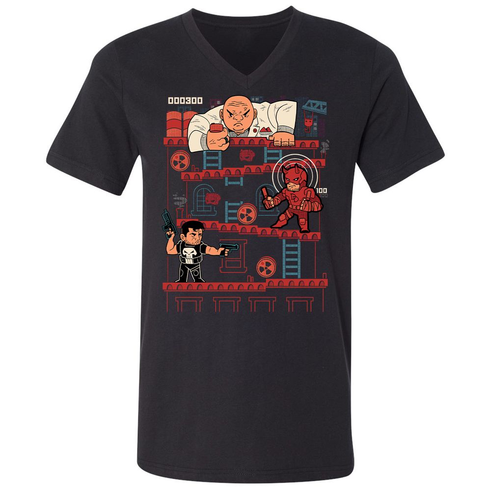 Unisex V-Neck T-Shirt - QRQEMEHK - Black - 1