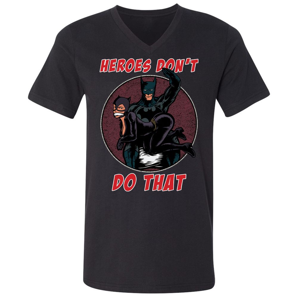 Unisex V-Neck T-Shirt - 69MNRHJ6 - Black - 1