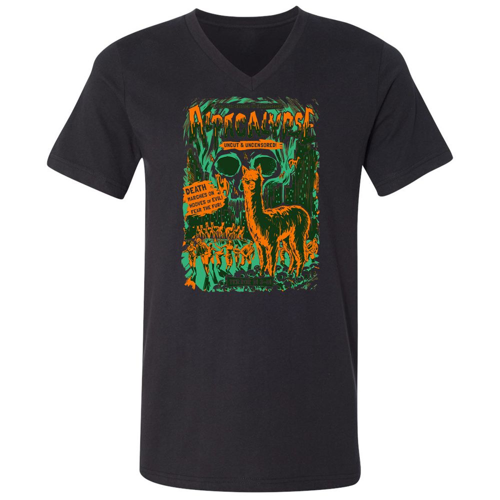 Unisex V-Neck T-Shirt - ASVZRE4L - Black - 1