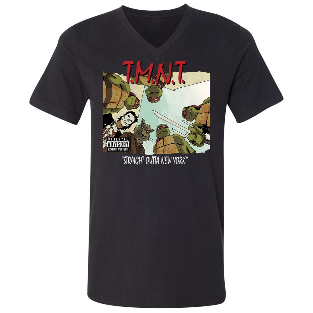 Unisex V-Neck T-Shirt - 2RZ9YJ4M - Black - 1