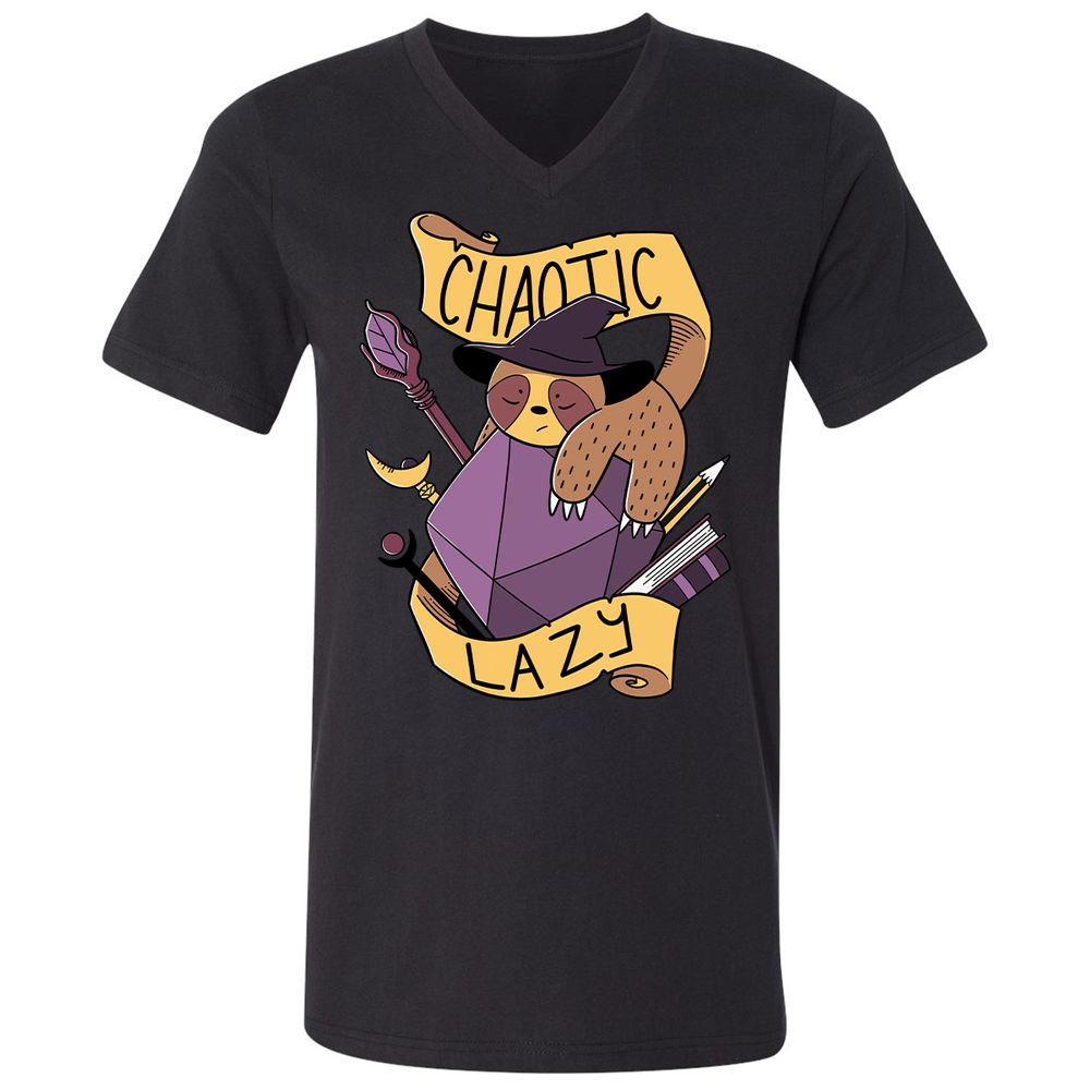 Unisex V-Neck T-Shirt - GK2YEMJK - Black - 1