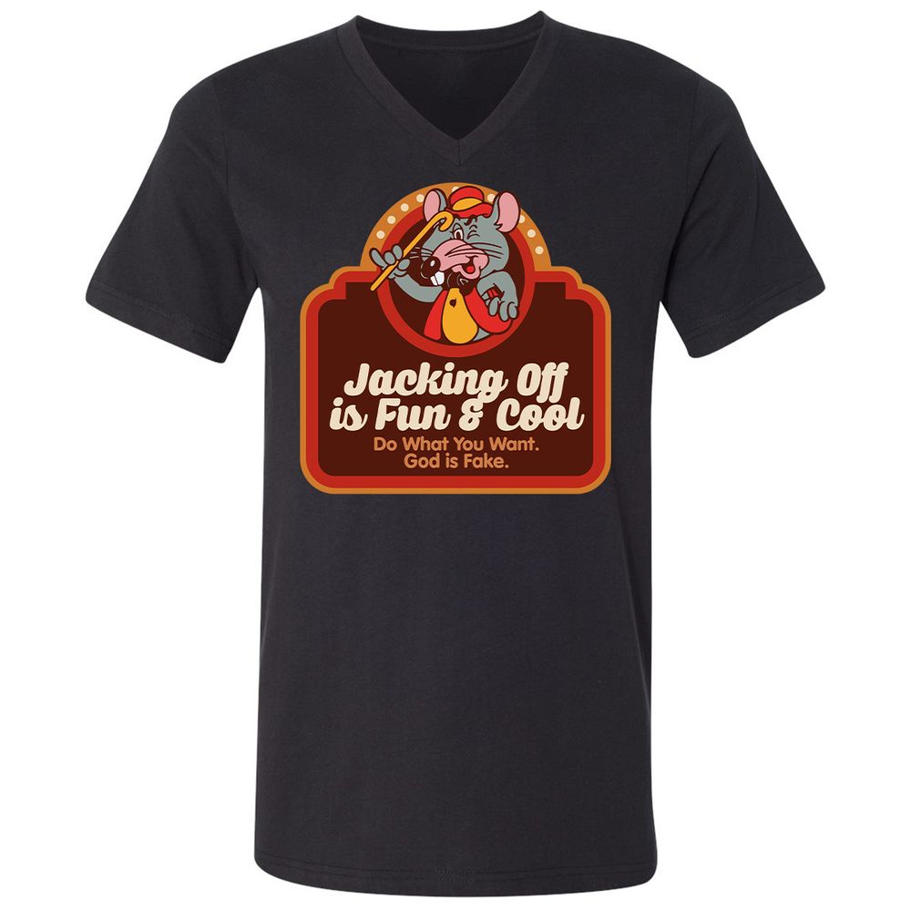 Unisex V-Neck T-Shirt - VR7UDN2U - Black - 1