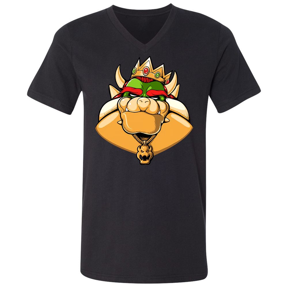 Unisex V-Neck T-Shirt - 4B3V2FG3 - Black - 1