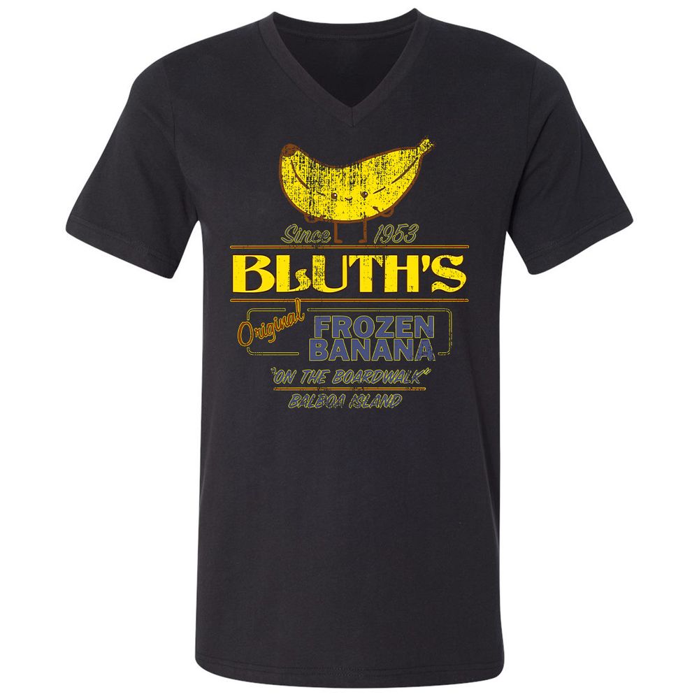 Unisex V-Neck T-Shirt - Q3KVS9Z6 - Black - 1