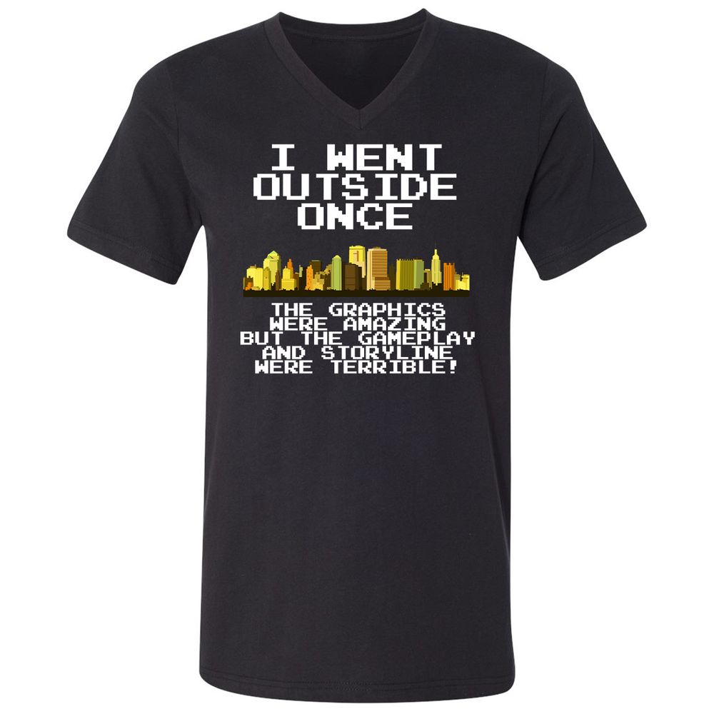 Unisex V-Neck T-Shirt - 991E19XM - Black - 1
