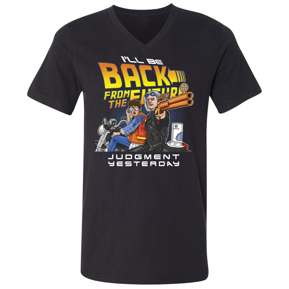 Unisex V-Neck T-Shirt - TUPHZ615 - Black - 1