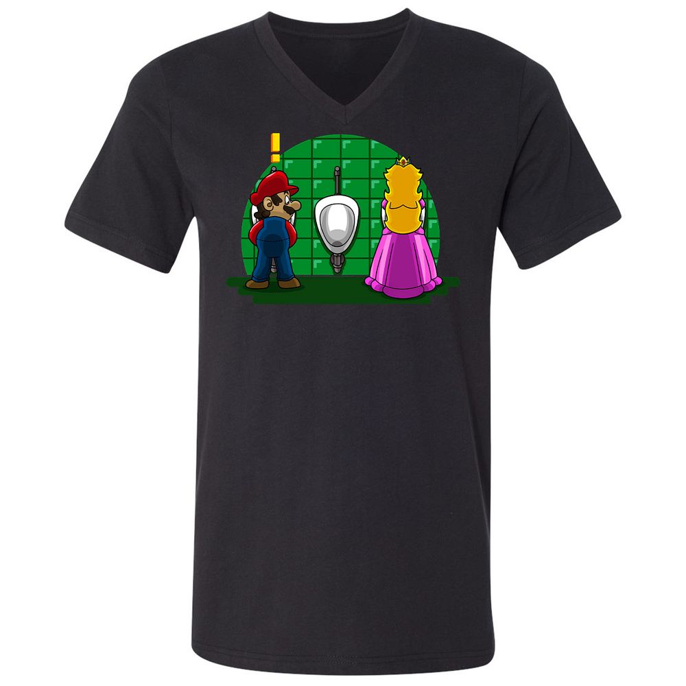 Unisex V-Neck T-Shirt - SSHLUPAG - Black - 1