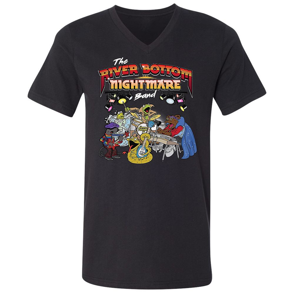 Unisex V-Neck T-Shirt - 6X6WVM84 - Black - 1