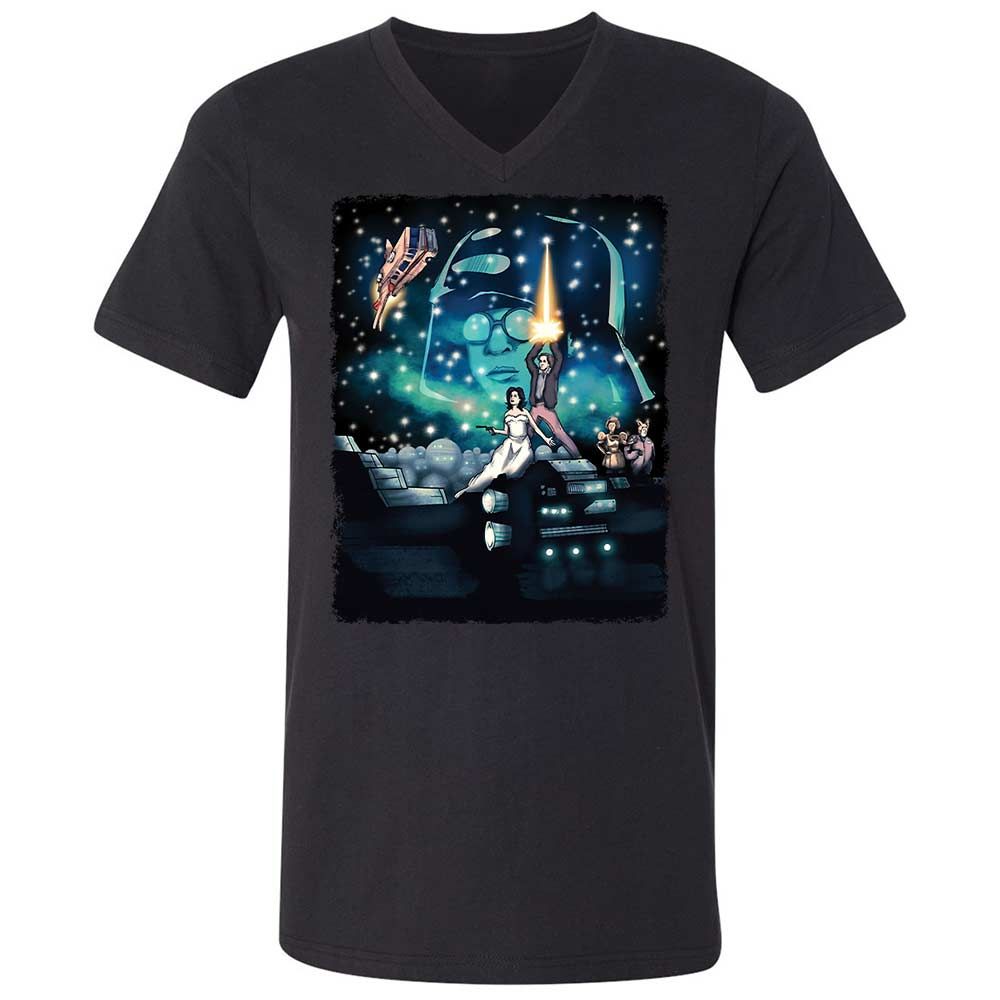 Unisex V-Neck T-Shirt - 5JEGZ8H2 - Black - 1