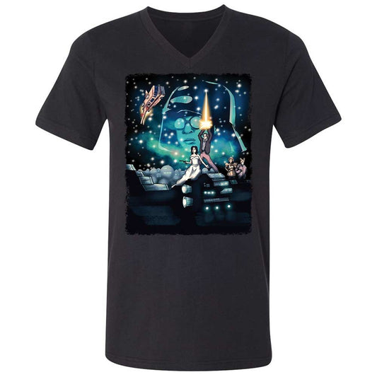 Unisex V-Neck T-Shirt - 5JEGZ8H2 - Black - 1