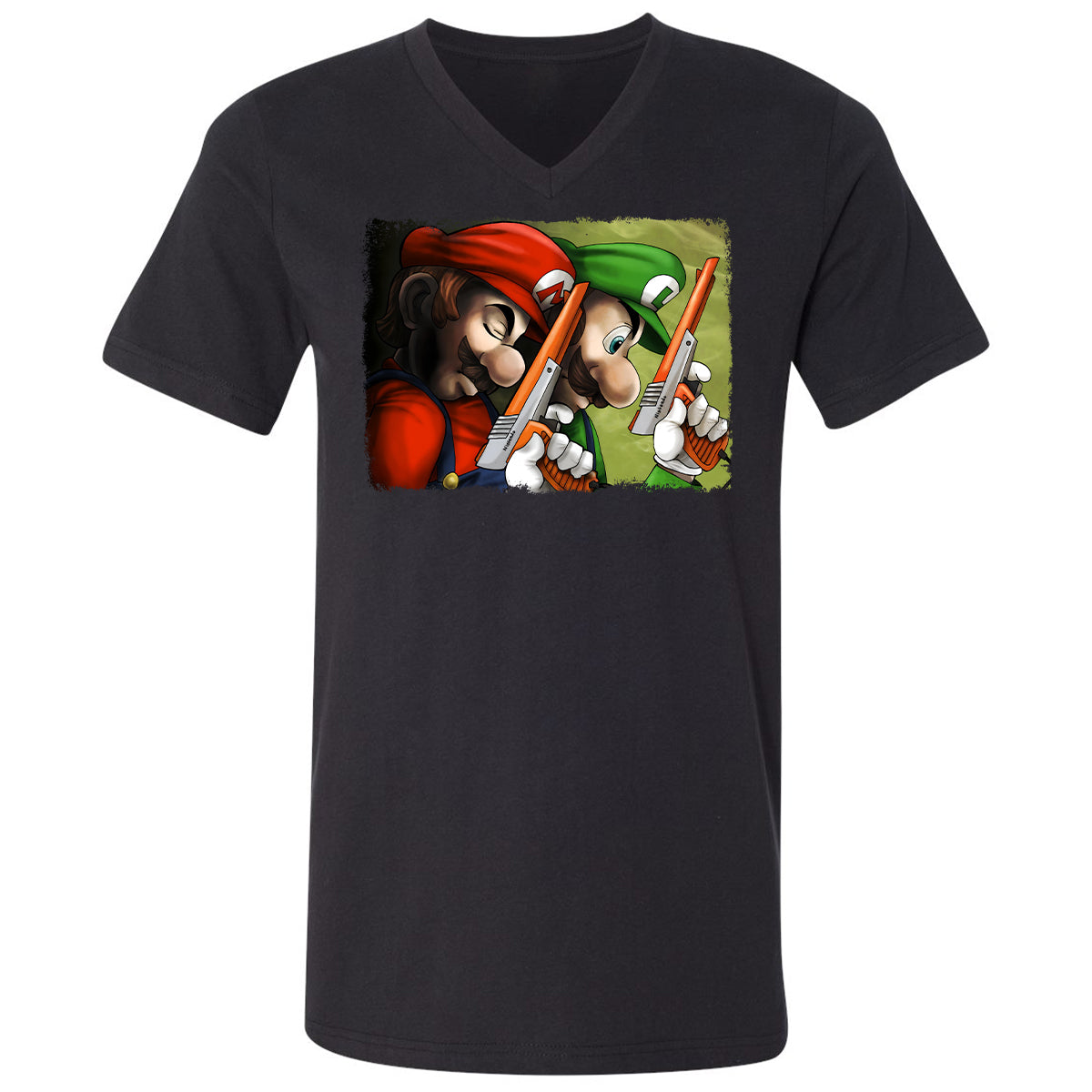 Unisex V-Neck T-Shirt - B5W1B47Z - Black - 1