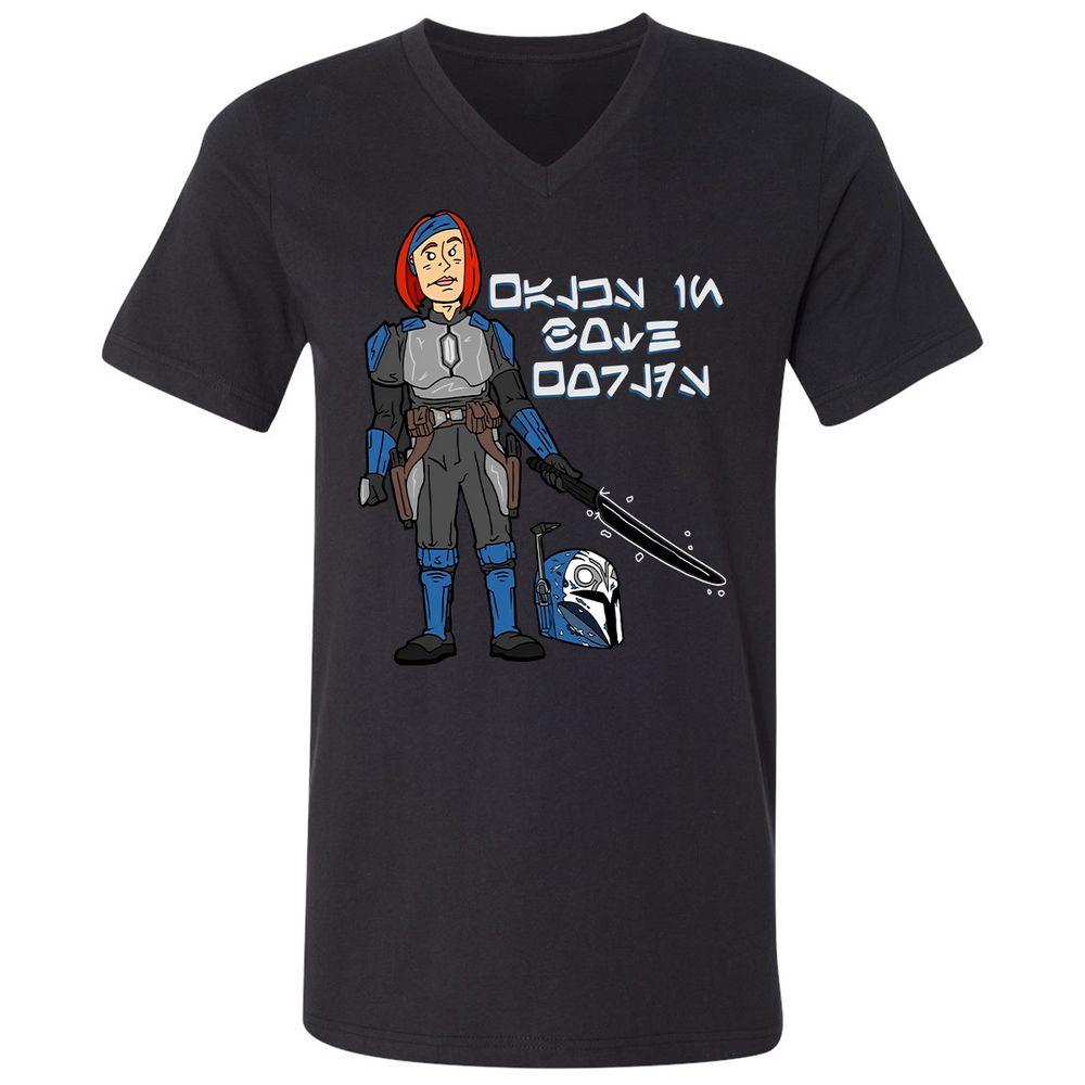 Unisex V-Neck T-Shirt - R6SCAQQV - Black - 1