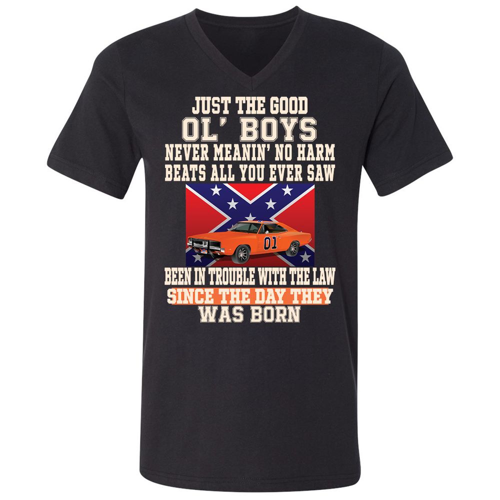 Unisex V-Neck T-Shirt - 9FG51MZV - Black - 1