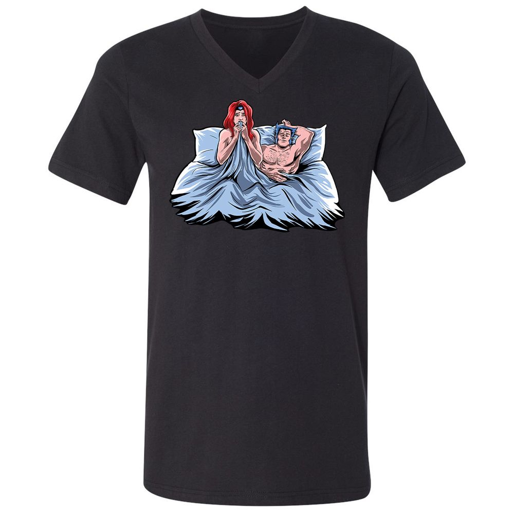 Unisex V-Neck T-Shirt - C2SWH7GX - Black - 1