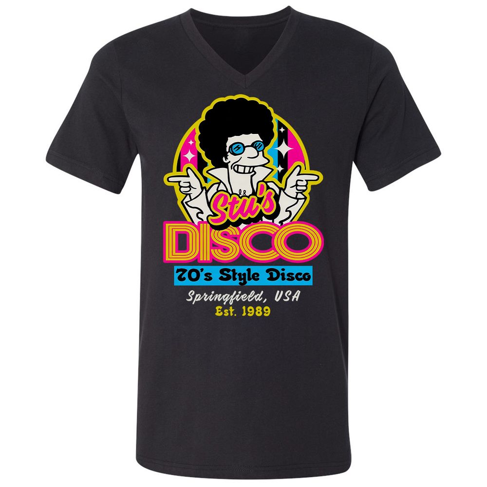 Unisex V-Neck T-Shirt - 7QZ6GXXU - Black - 1